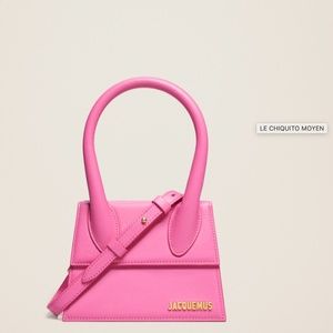 NWOT’S Jacquemus Le Chiquito Moyen Leather Top Handle Bag Pink